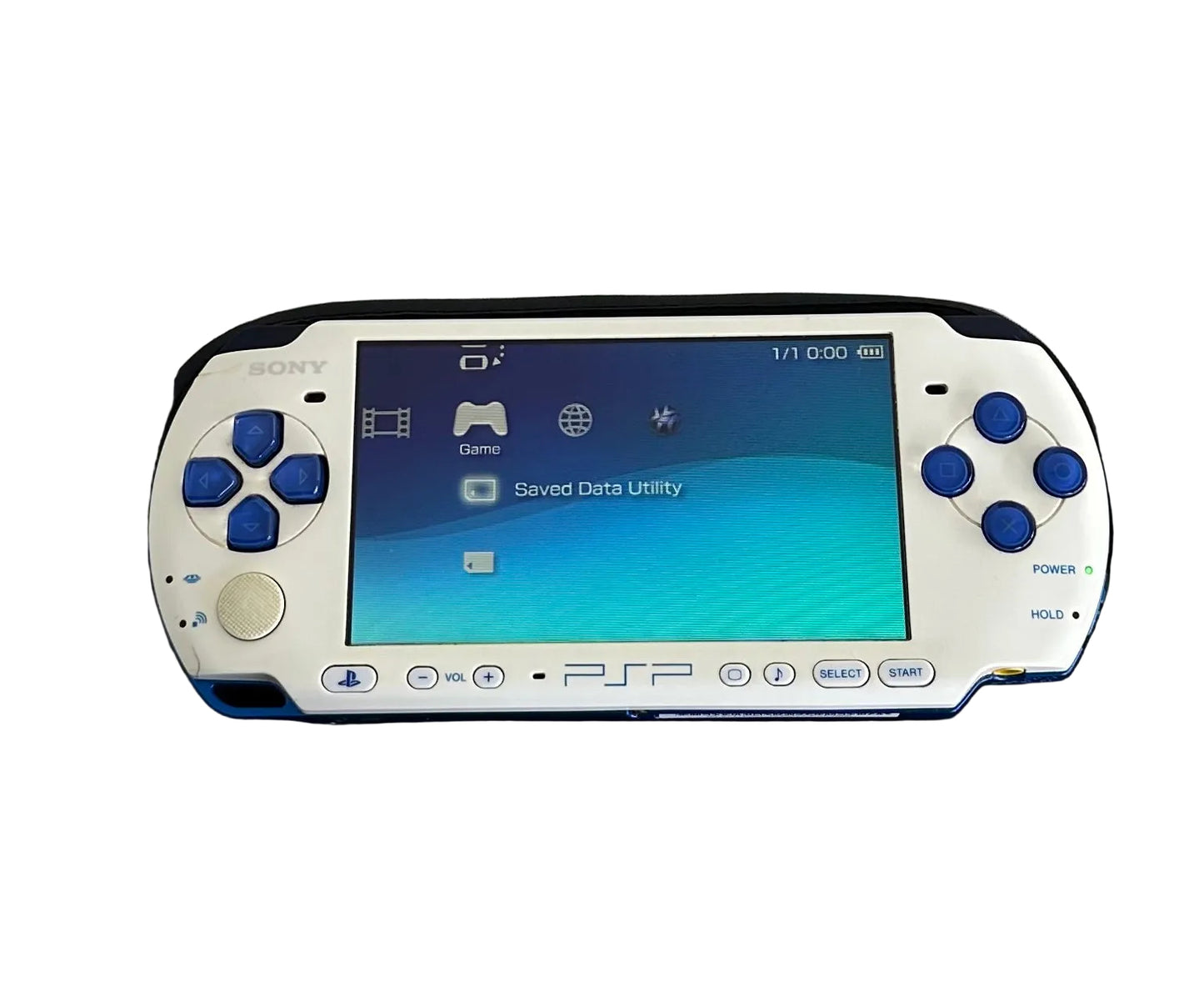 PSP 3000 – White & Blue Edition | 64GB | Fully Set Up