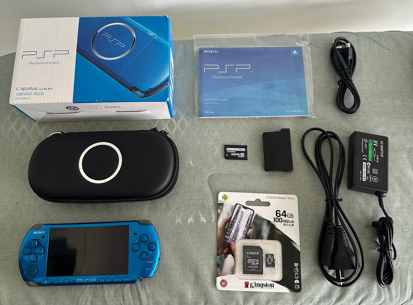 PSP 3000 – Carnival Blue | 64GB | Fully Set Up | Boxed Bundle
